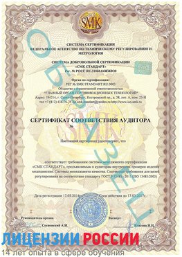Образец сертификата соответствия аудитора Рославль Сертификат ISO 13485